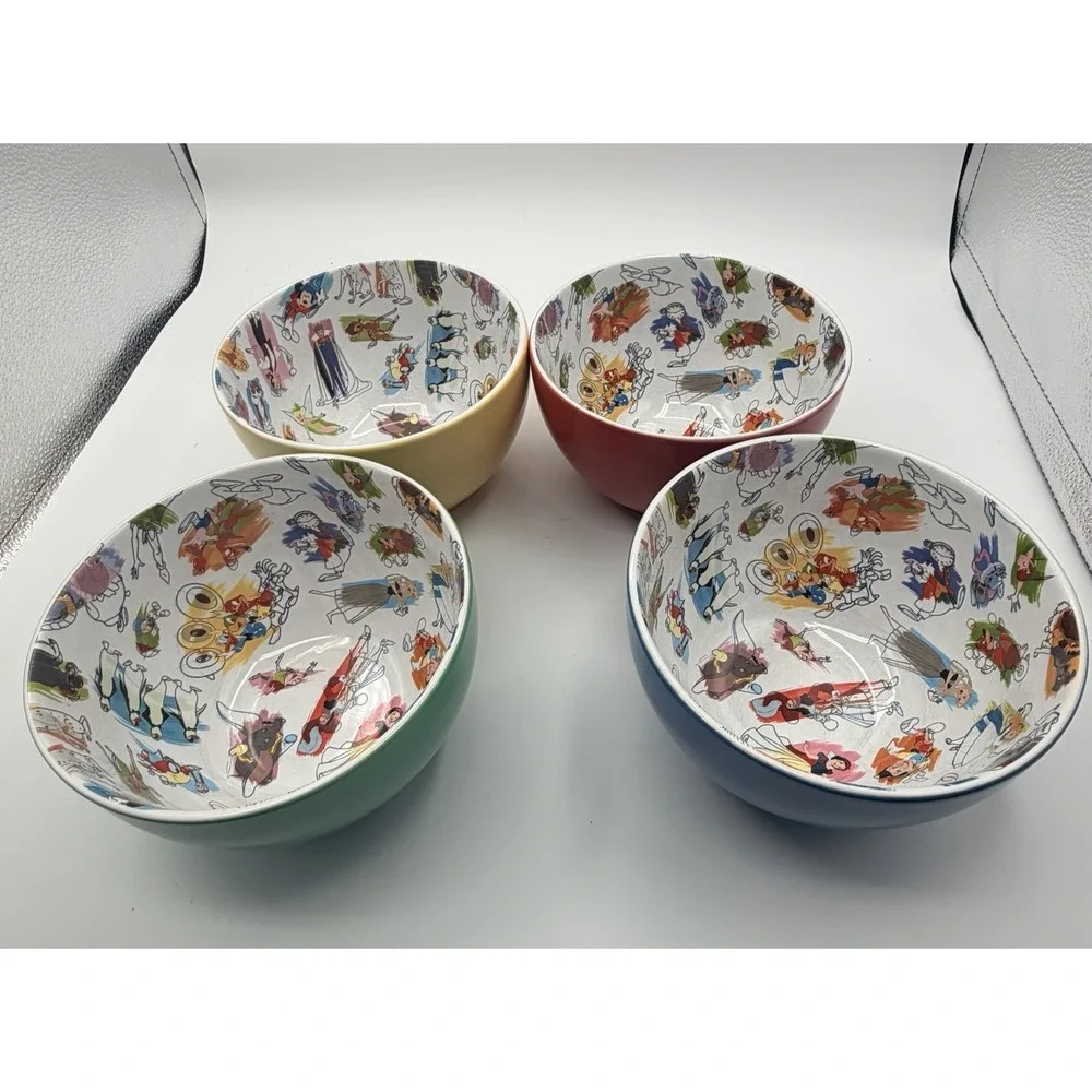 Disney Ink And Paint Collection Bowls Set of 4 PRE-OWNED